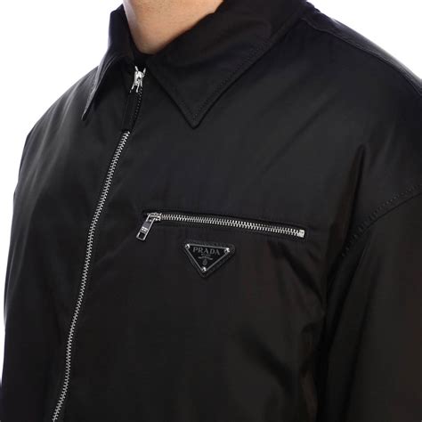 prada black jacket|prada nylon full zip jacket.